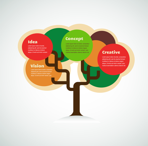 colorful tree with space for text, infographics background